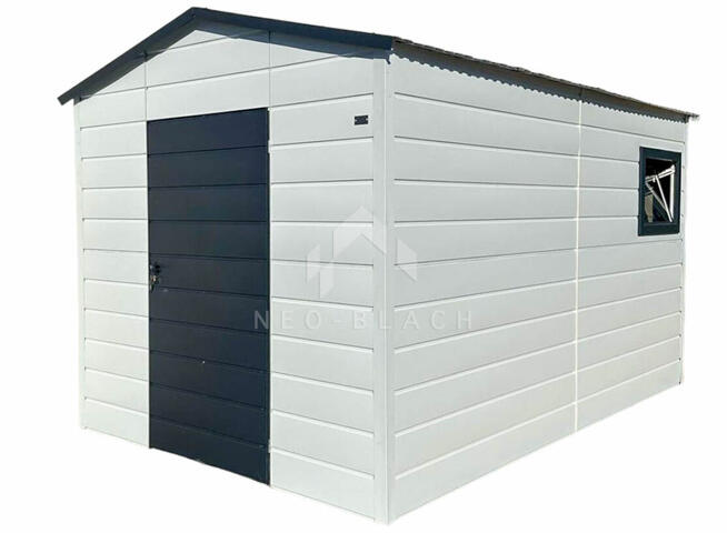 Schowek - Domek ogrodowy 2,5x4m - Drzwi - Okno Biały NB156