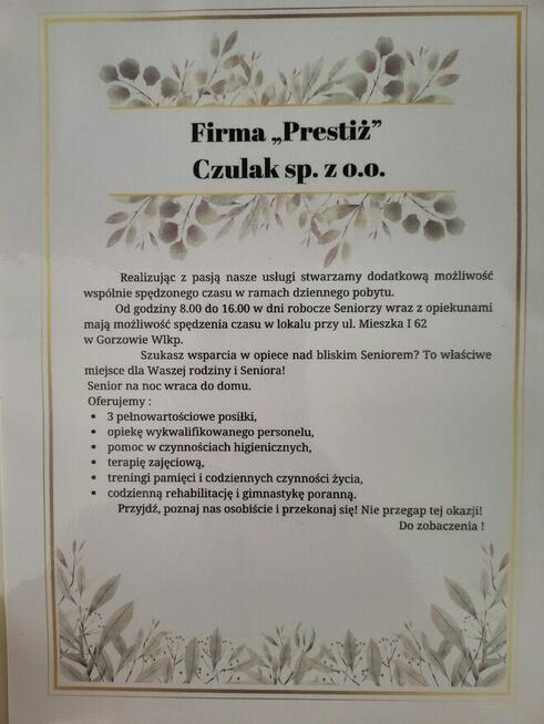 Usługi opiekuńcze dla seniorów i niepełnosprawnych