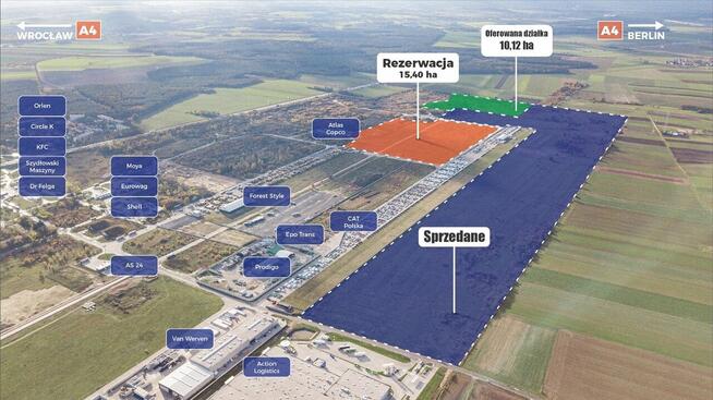 Inwestycyjna działka przy autostradzie A 4.