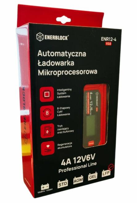 Automatyczna ładowarka mikroprocesorowa Enerblock 6/12V 4A L