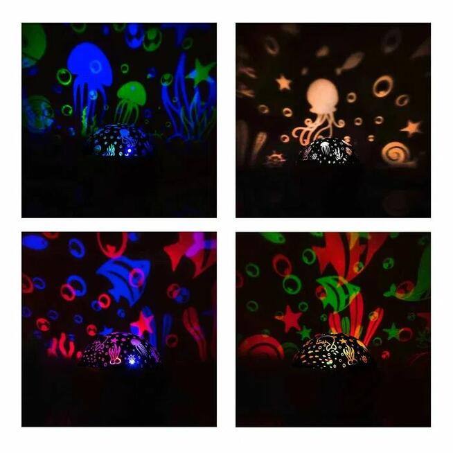 Lampka Nocna Projektor Nieba Gwiazd Obrotowa 2w1
