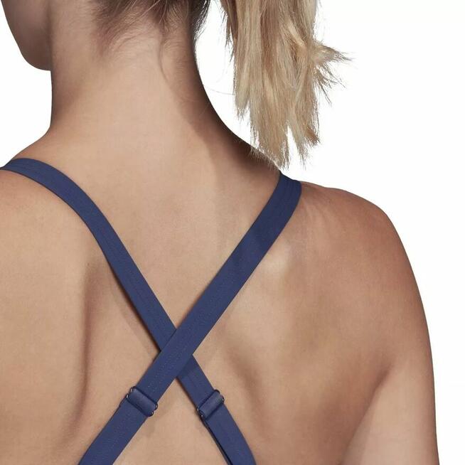 44A ADIDAS Strój kąpielowy jednoczęściowy granatowy z siatec