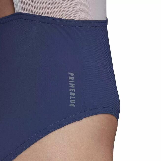 44A ADIDAS Strój kąpielowy jednoczęściowy granatowy z siatec