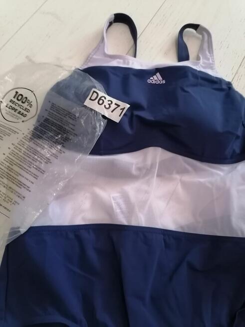 44A ADIDAS Strój kąpielowy jednoczęściowy granatowy z siatec
