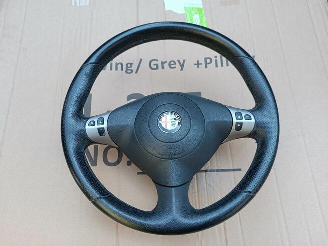 Alfa Romeo 147 kierownica skóra + airbag poduszka przyciski