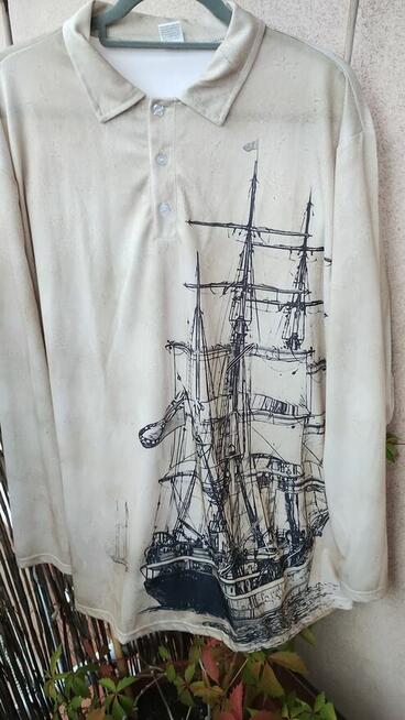 Bluzka z grafiką żaglowca – rozmiar 3XL