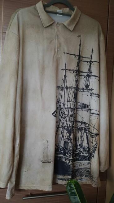 Bluzka z grafiką żaglowca – rozmiar 3XL