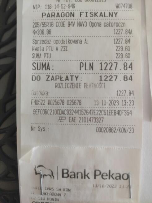 Sprzedam opony