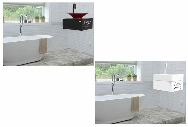 Konsola łazienkowa stelaż pod umywalkę nablatowa misa szafka