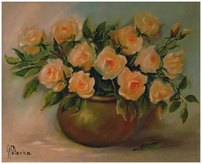 Róże obraz olejny 34 -41 cm dostępny