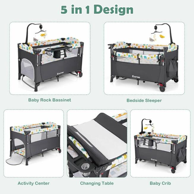 Nowe przenośne łóżeczko dziecięce 3 w 1