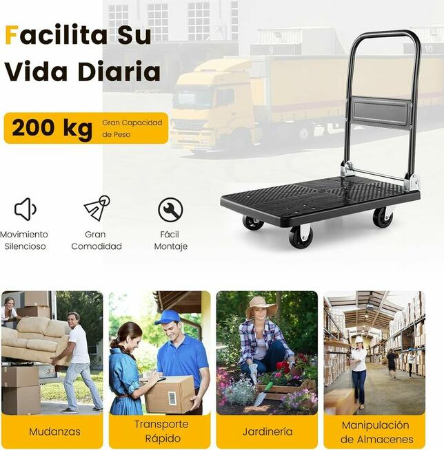 Składany wózek platformowy COSTWAY, nośność 200 kg