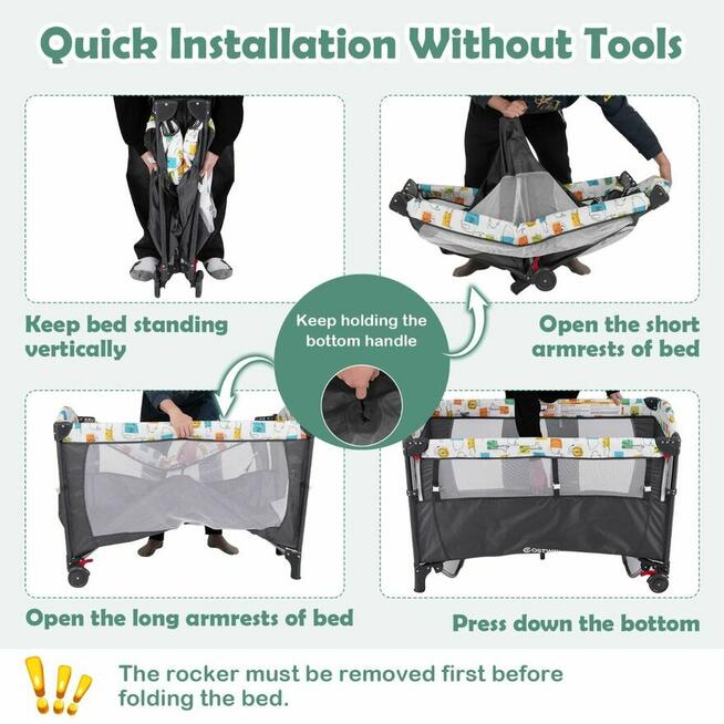 Nowe przenośne łóżeczko dziecięce 3 w 1