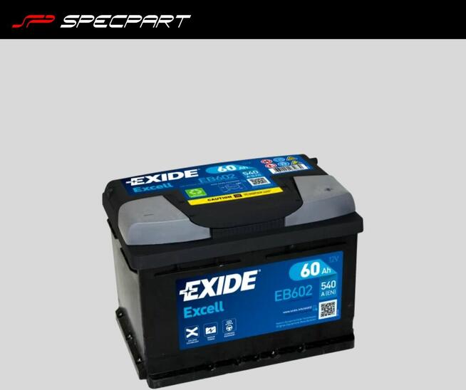 Akumulator Exide Excell 60Ah 540A EB602 EN PRAWY PLUS