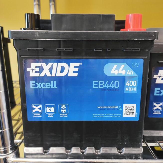 Akumulator Exide Excell 44Ah 400A EB440 kostka prawy plus