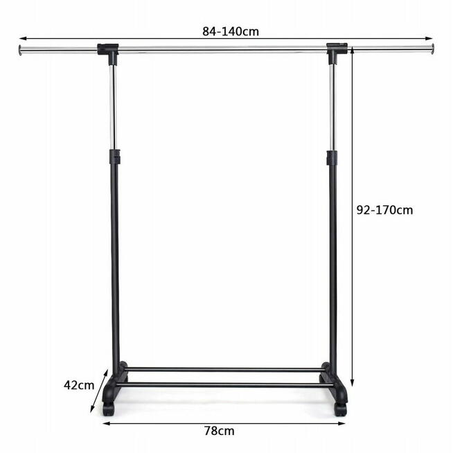 NOWY METALOWY WIESZAK NA UBRANIA STOJAK SZAFA DRĄŻEK