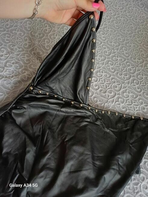 Lateksowa sukienka z dżetami, XL