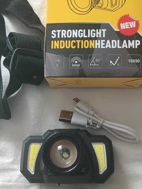 Latarka czołowa, ruch, światło na alarm, zoom, ladowanie