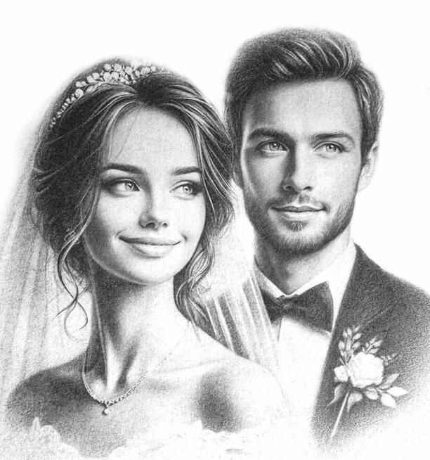 Portret rysowany ołówkiem ze zdjęcia w formacie a4, prezent