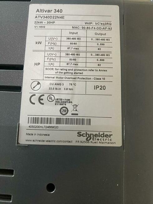 Falownik SCHNEIDER ALTIVAR 340 22KW ATV340D22N4E