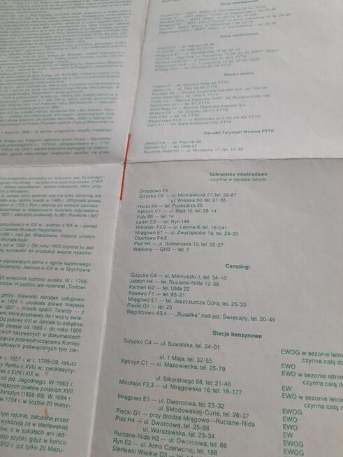 Mapy turystyczne Wielkie jeziora mazurskie z lat 1961 - 70