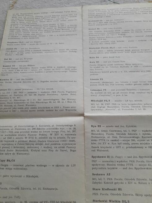 Mapy turystyczne Wielkie jeziora mazurskie z lat 1961 - 70