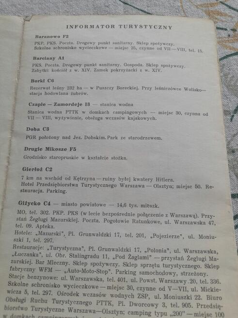 Mapy turystyczne Wielkie jeziora mazurskie z lat 1961 - 70