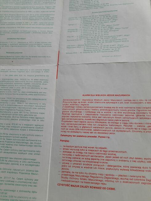 Mapy turystyczne Wielkie jeziora mazurskie z lat 1961 - 70