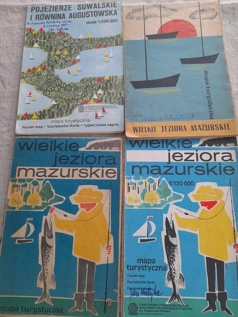 Mapy turystyczne Wielkie jeziora mazurskie z lat 1961 - 70