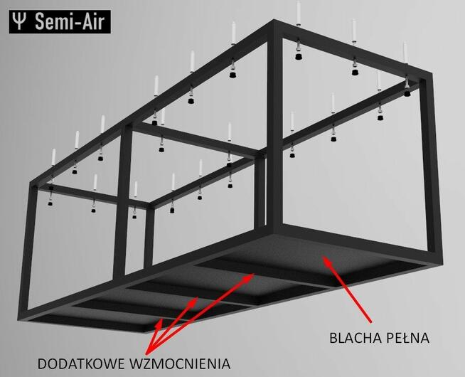 Solidna półka sufitowa garażowa piwnica regał wyspa