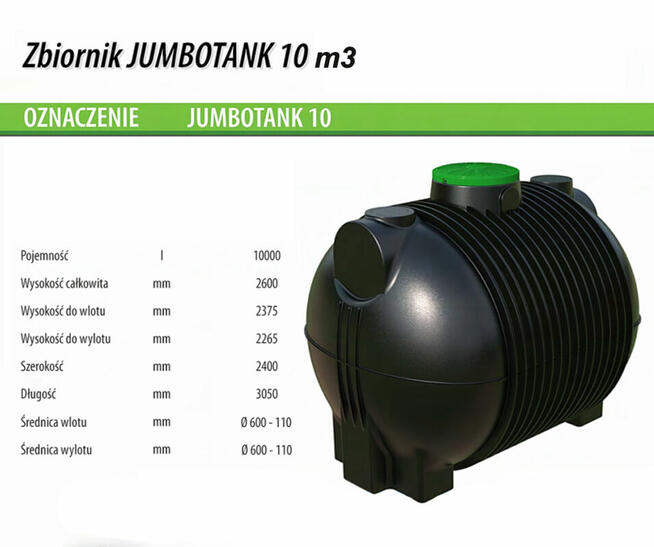 ZBIORNIK NA WODĘ DESZCZOWĄ 10 000L