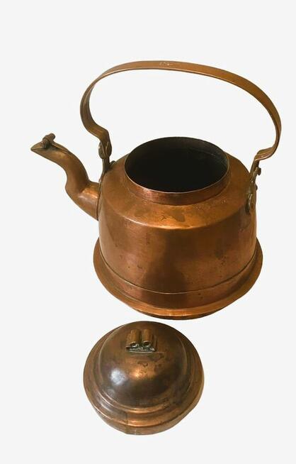 Miedziany czajnik sygnowany E. Lindqvist, Wanga, Sjovik