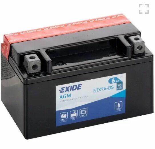 Akumulator motocyklowy EXIDE ETX7A-BS YTX7A-BS 12V 6Ah 90A E