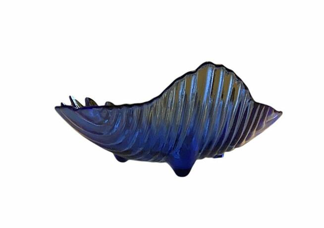 Szklany kobaltowy półmisek dekoracyjny