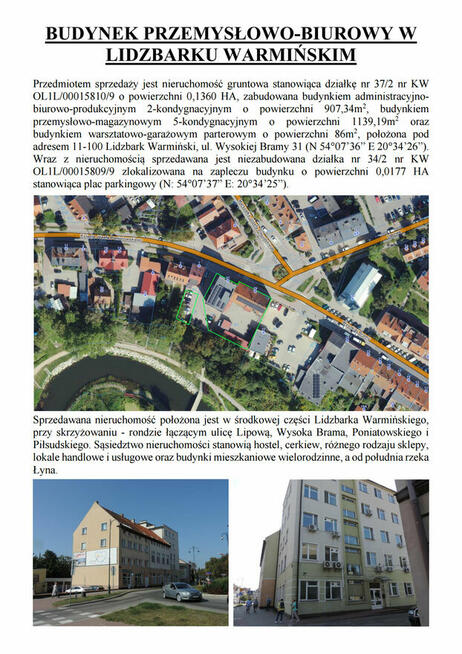 SYNDYK sprzeda budynek przemysłowo-biurowy w Lidzbarku Warm