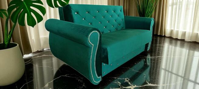 Sofa Chester dwuosobowa do spania z pojemnikiem NOWA kanapa