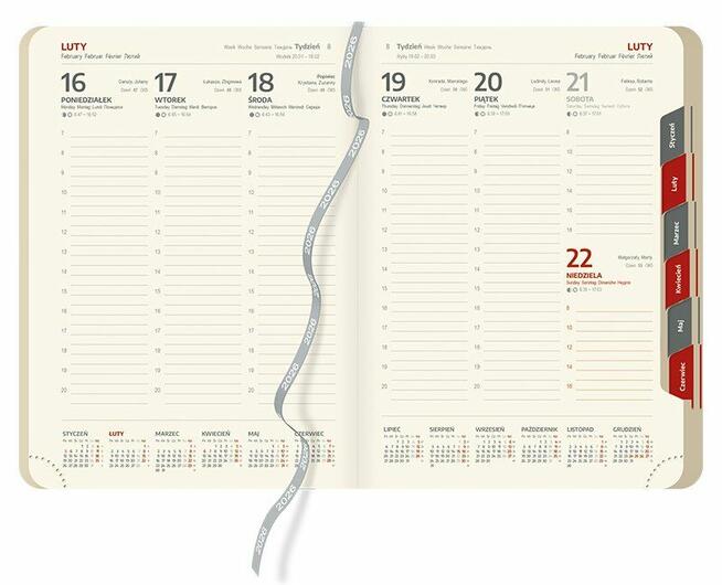 2026 kalendarz A4 tygodniowy Lux terminarz z registrami