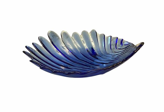 Szklany kobaltowy półmisek dekoracyjny