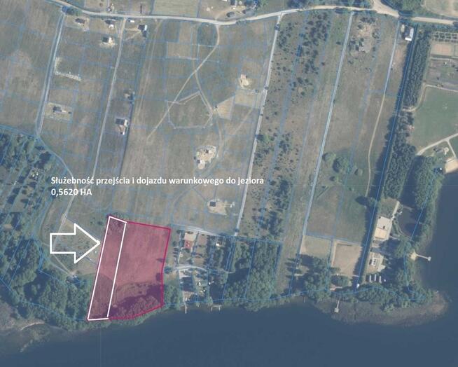 Piękna działka z dojściem do Jeziora Lubie.