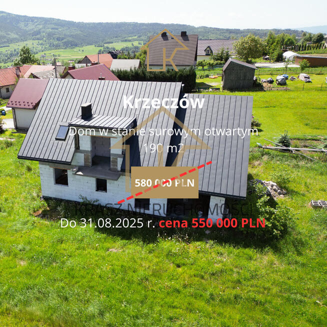 Dom na pięknej widokowej działce w Krzeczowie