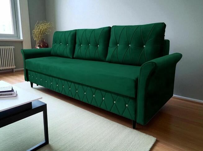 Sofa Lorenzo Glamour rozkładana kryształ Kanapa