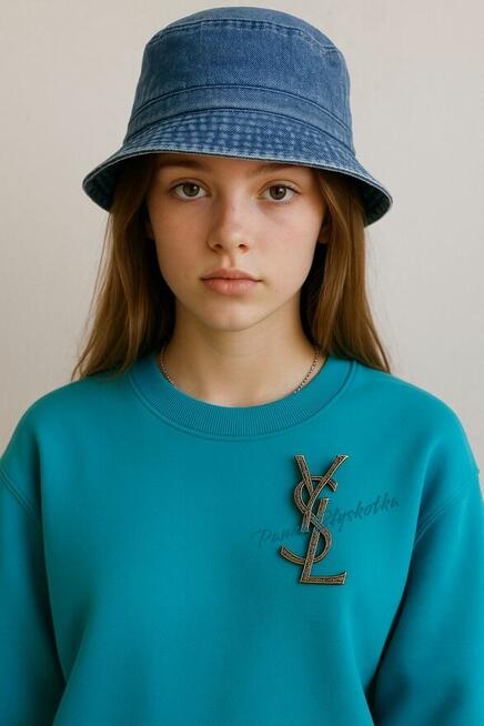 Broszka YSL Yves Saint Laurent złota 7cm