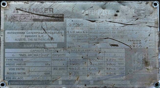 Wózek widłowy Caterpillar GP40, 4 t., gaz