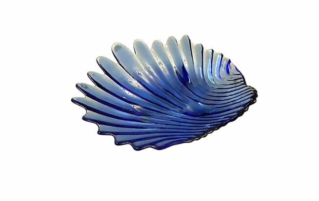 Szklany kobaltowy półmisek dekoracyjny