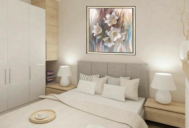 Białe Dzwonki, ręcznie malowany olejny, Lidia Olbrycht