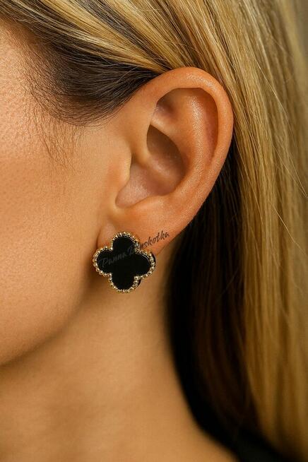 Kolczyki Van Cleef & Arpels Alhambra – czarny onyks