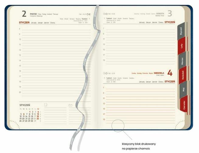 2026 terminarz A5 dzienny kalendarz w ekoskórze