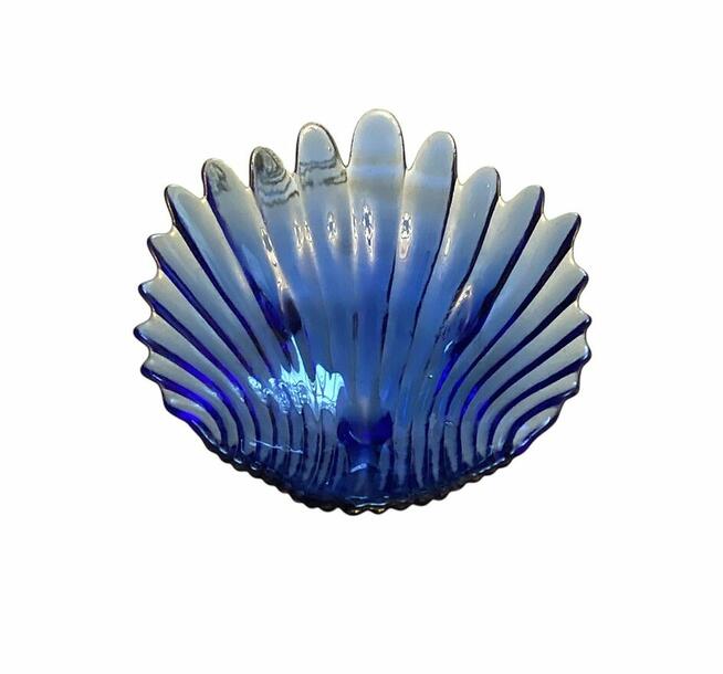 Szklany kobaltowy półmisek dekoracyjny