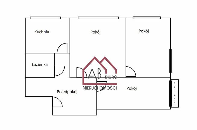 3 pokoje, osobna kuchnia, balkon, pl.Legionów