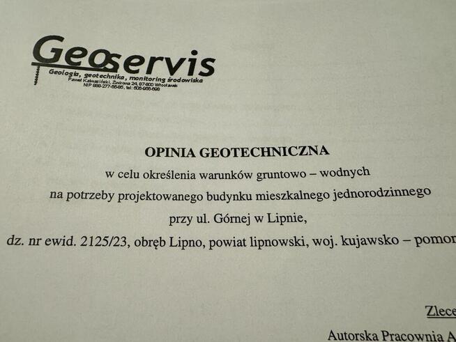 Sprzedam działkę budowlaną w Lipnie